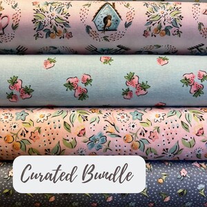 Garden Party Fat Quarter Bundle by Poppie Cotton - 4 Fat Quarters