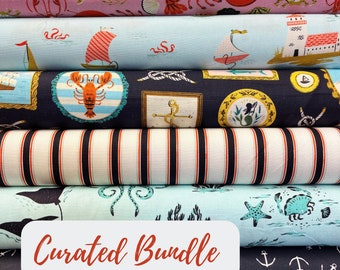 Seafarer Fat Quarter Bundle by Faye Guanipa for Dear Stella Designs - 6 Fat Quarters