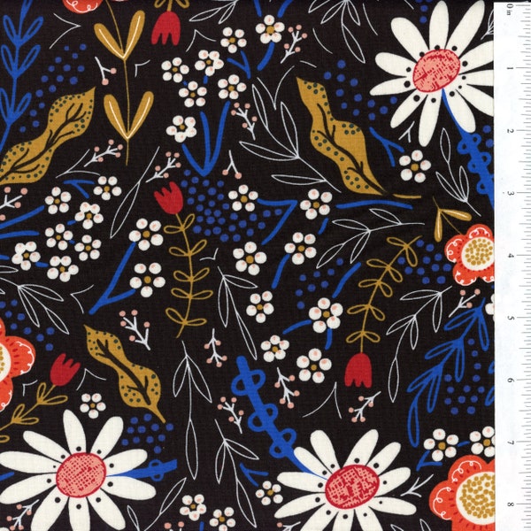 Sold by the Half Yard - Birdsong Floral in Raven by Gingiber for Moda Fabrics - Special Pricing!