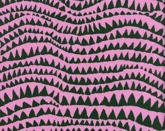 Sold by the Half Yard - Kaffe Fassett Collective Brandon Mably Sharks Teeth in Pine by Free Spirit Fabrics