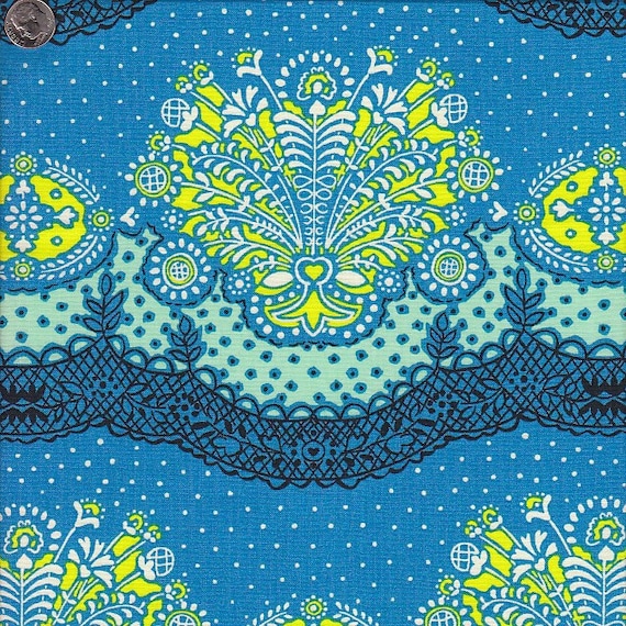 By 1//2 Yard Free Spirit Amy Butler Cotton Fabric Alchemy Victoriana Port Flowers