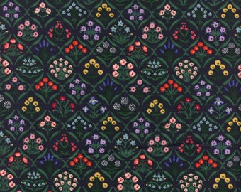 Sold by the Half Yard - Vintage Garden Estee in Navy by Rifle Paper Co. for Cotton + Steel Fabrics