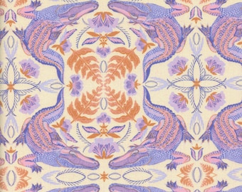 Everglade Tiled Alligator Purple - Sold in Half Yard Increments
