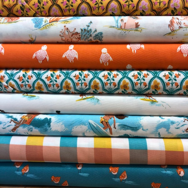 Heather Ross Malibu Rye Fat Quarter Set by Windham Fabrics - 8 Fat Quarters