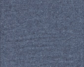 Sold by the Half Yard - Essex Yarn Dyed Linen-Cotton in Nautical by Robert Kaufman Fabrics