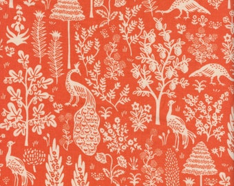 Sold by the Half Yard - Rifle Paper Co. Camont Menagerie Silhouette in Orange by Cotton + Steel Fabrics