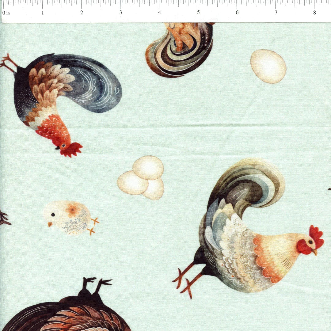 Poultry in Motion Hens & Chicks in Sage - Sold in Half Yard Increments ...