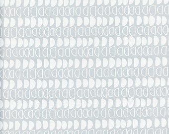 Sold by the Half Yard - Noodlehead Quarry Trail Moons LINEN/COTTON in Silver by Anna Graham for Robert Kaufman Fabrics
