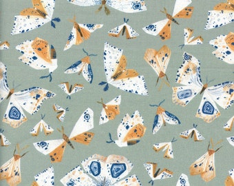 Sold by the Half Yard - Botanica Butterflies in Ivy by Rae Ritchie for Dear Stella Fabrics