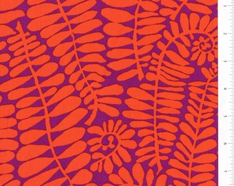 Sold by the Half Yard - August 2022 Fronds in Orange by Brandon Mably/Kaffe Fassett Collective for Free Spirit Fabrics