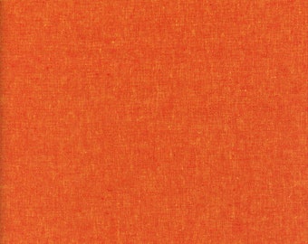 Sold by the Half Yard - Essex Yarn Dyed Linen-Cotton in Flame by Robert Kaufman Fabrics