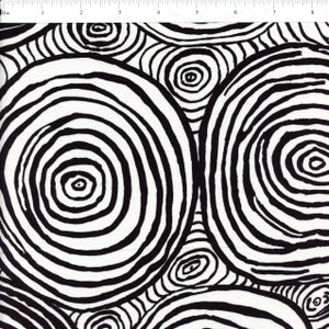 Sold by the Half Yard - Onion Rings in Black by Brandon Mably/Kaffe Fassett Collective for Free Spirit Fabrics