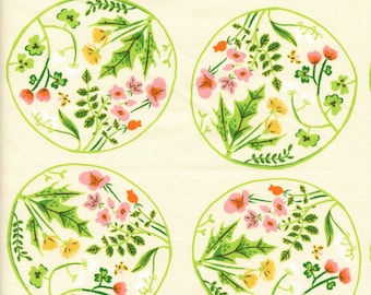Studio Edit Floral Wreaths in Cream - Sold in Half Yard Increments