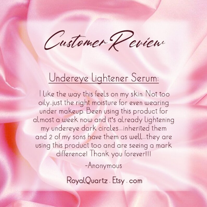 Under Eye Lightener Serum . Fix dark undereye circles . 1/4 Oz . For tired eyes and anti-aging . Birthday Spring Skincare Gift image 6