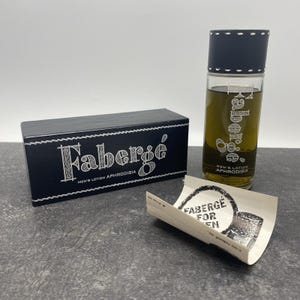 Vintage Faberge Aphrodisia For Men After Shave Shower Lotion Cologne Box 4 fl oz