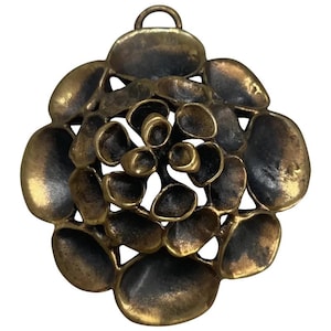 Modernist Reindeer Moss Pendant by Hannu Ikonen Bronze Made in Finland
