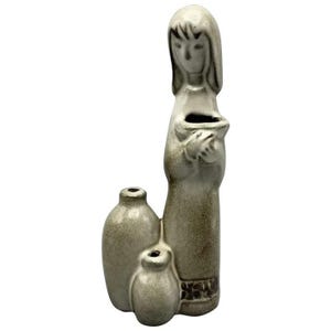 Vintage Howard Pierce Figurine Woman Water Jugs Pots California Pottery