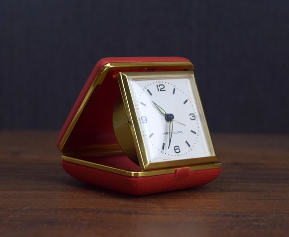Vintage Westclox Travel Alarm Clock Folding Red Case Made By - Westclox Travel Alarm Clock Uk Vintage Westclox Travel Alarm Clock Folding Red Case Made By - Westclox Travel Alarm Clock Uk