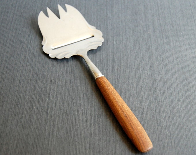 Spar Norway, Stainless Cheese Plane, Slicer, Server, Teak Wood Handle