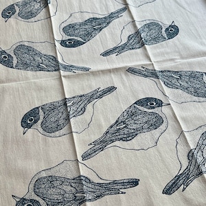 Bluebird flour sack tea towel. Bird print kitchen towel. Screen printed cotton dish towel. Hostess gift idea. Housewarming gift. image 4