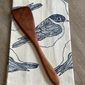 Bluebird flour sack tea towel. Bird print kitchen towel. Screen printed cotton dish towel. Hostess gift idea. Housewarming gift. image 5