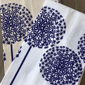 Allium flour sack tea towel. Flower kitchen towel. Screen printed. Hostess gift idea. Housewarming gift. Made in Maine image 10