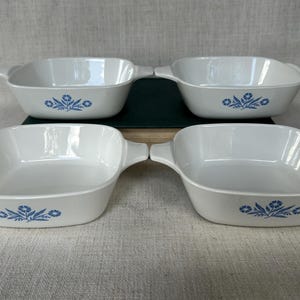 Vintage Corning Ware Cornflower Small Casserole Dish Set, 4 Piece Set, P-41