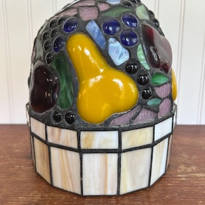 Handcrafted Stained Glass Fruit Lamp – Vibrant, Colorful Mosaic Design