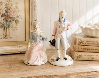 Vintage Johnson China Couple Figurines | Regency Porcelain Man Woman Pair