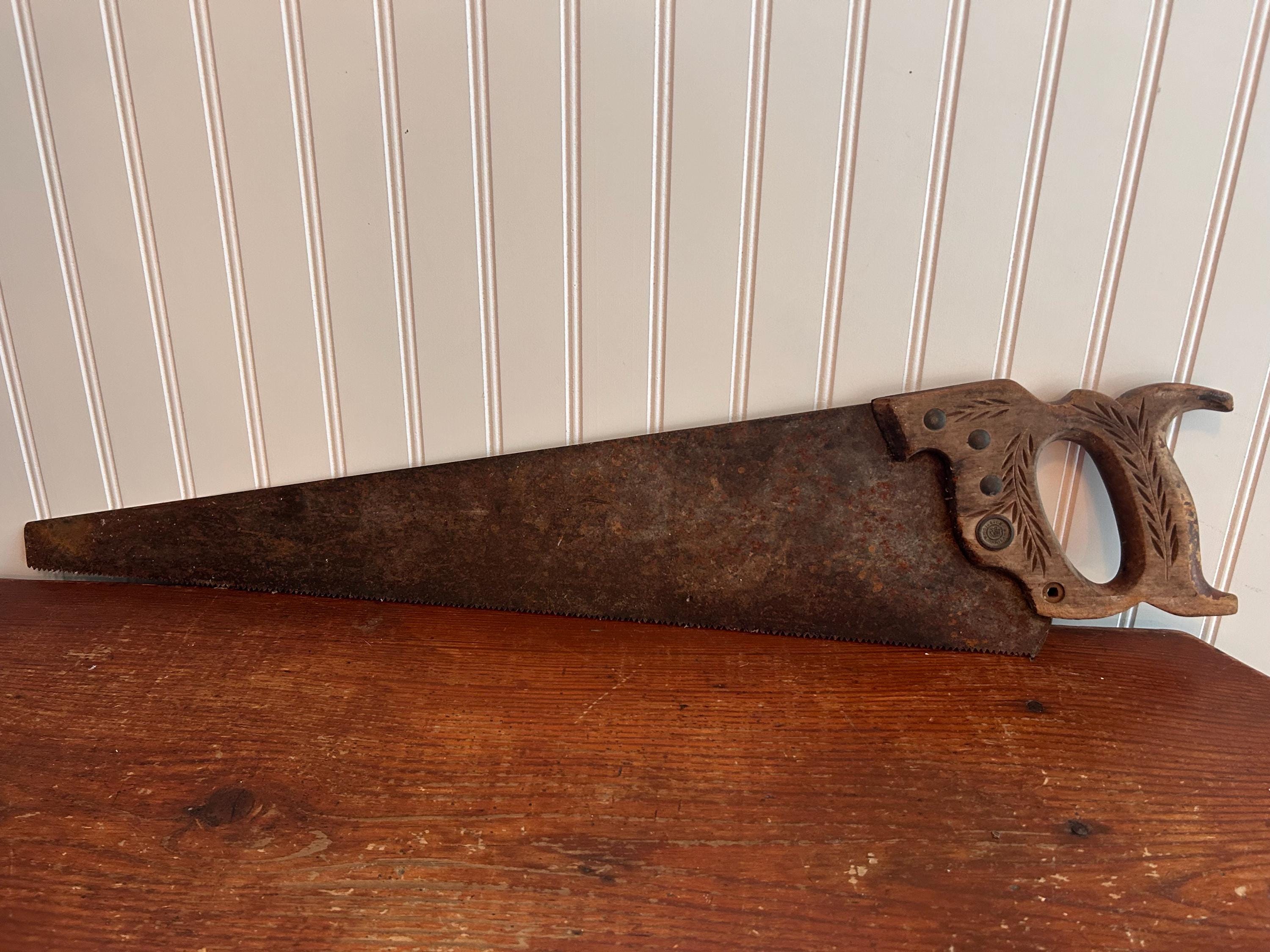 Antique Disston Hand Saw – 29.5” Long | Rustic Farmhouse Wall Décor ...