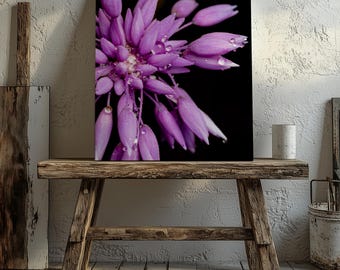 Purple Tassels Flower Print: Macro Photography Wall Art