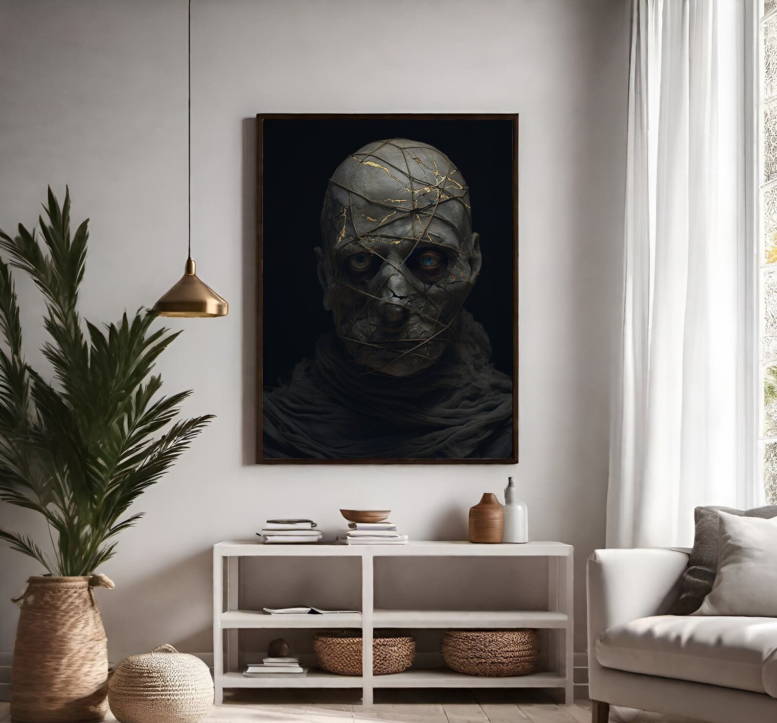 Kintsugi Surrealistic Portrait Digital Download Wall Art Etsy