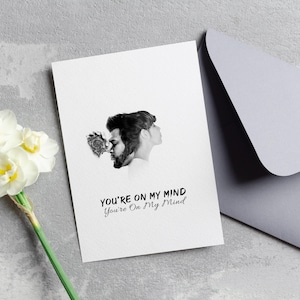 You're On My Mind: biglietto stampabile – Esprimi il tuo amore con l'arte minimalista romantica