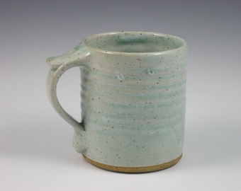 Glossy Pale Green Thumbrest Coffee Mug