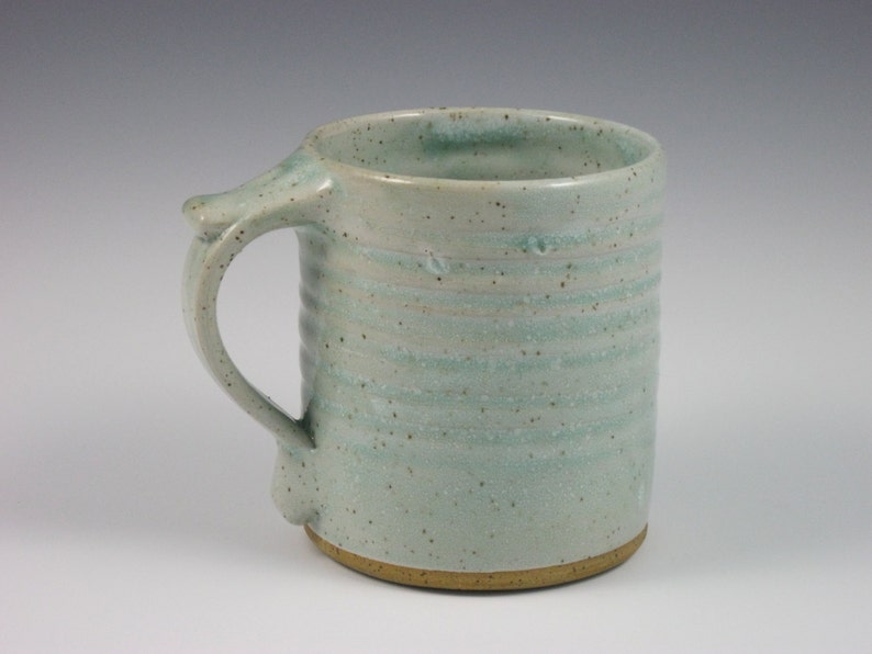 Glossy Pale Green Thumbrest Coffee Mug image 1