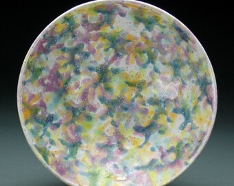 Multi-Colored Glossy White Confetti Bowl