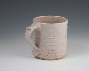 Glossy Pale Pink Thumbrest Coffee Mug