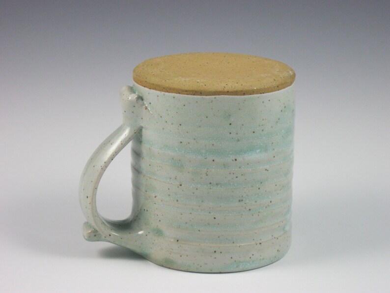Glossy Pale Green Thumbrest Coffee Mug image 2