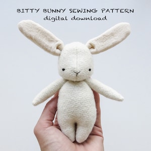 sewing pattern bitty bunny soft toy pdf pattern digital download image 1
