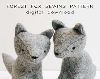 sewing pattern | forest fox | soft toy pdf pattern digital download