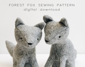 sewing pattern | forest fox | soft toy pdf pattern digital download