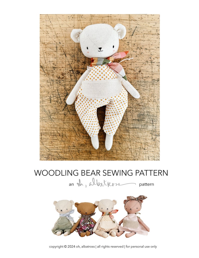 Woodling Bear Doll and Clothing Set PDF Sewing Pattern image 10
