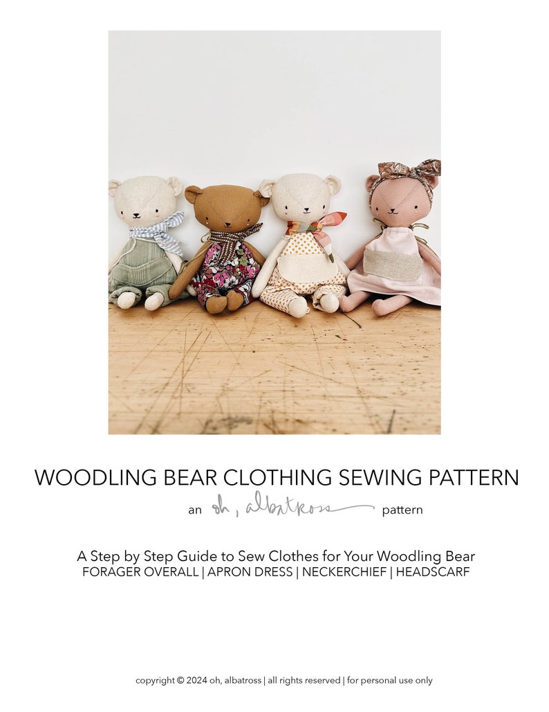 Woodling Bear Doll and Clothing Set PDF Sewing Pattern image 9