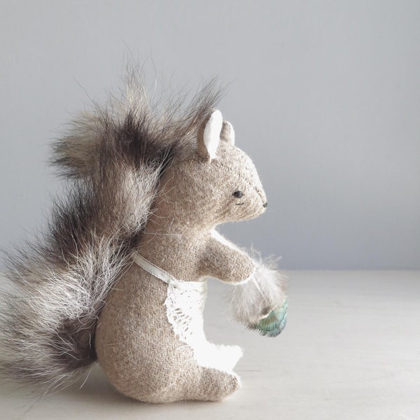 a busy squirrel - soft sculpture animal