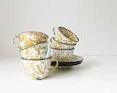 lemon lime graniteware tea set