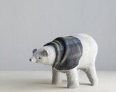 polar bear with a pendleton cape / soft sculpture animal