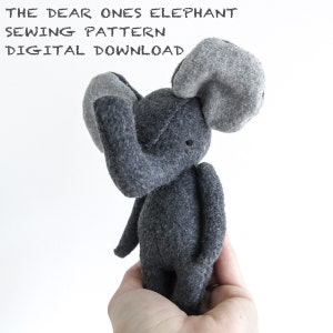 sewing pattern the dear ones elephant soft toy pdf pattern digital download image 1