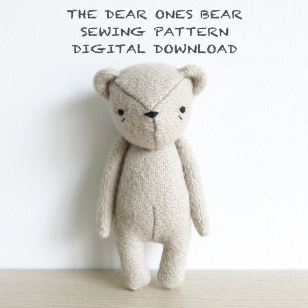 sewing pattern | the dear ones bear | soft toy pdf pattern digital download