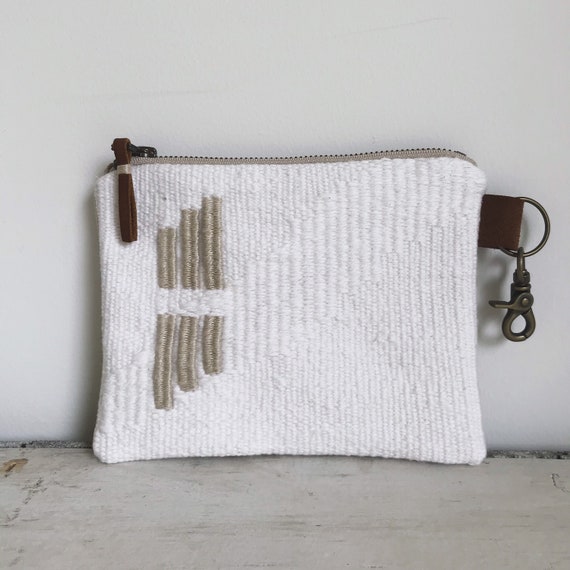 handwoven zipper pouch | floating stripes