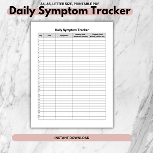 bärmische Skizze | Medizinischer Tracker | Journal Gesundheit | Schmerztagebuch | Leiste Leiste aus Druckbare Tracker Instant Download